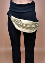 Сумка поясная женская, цвет золотистый