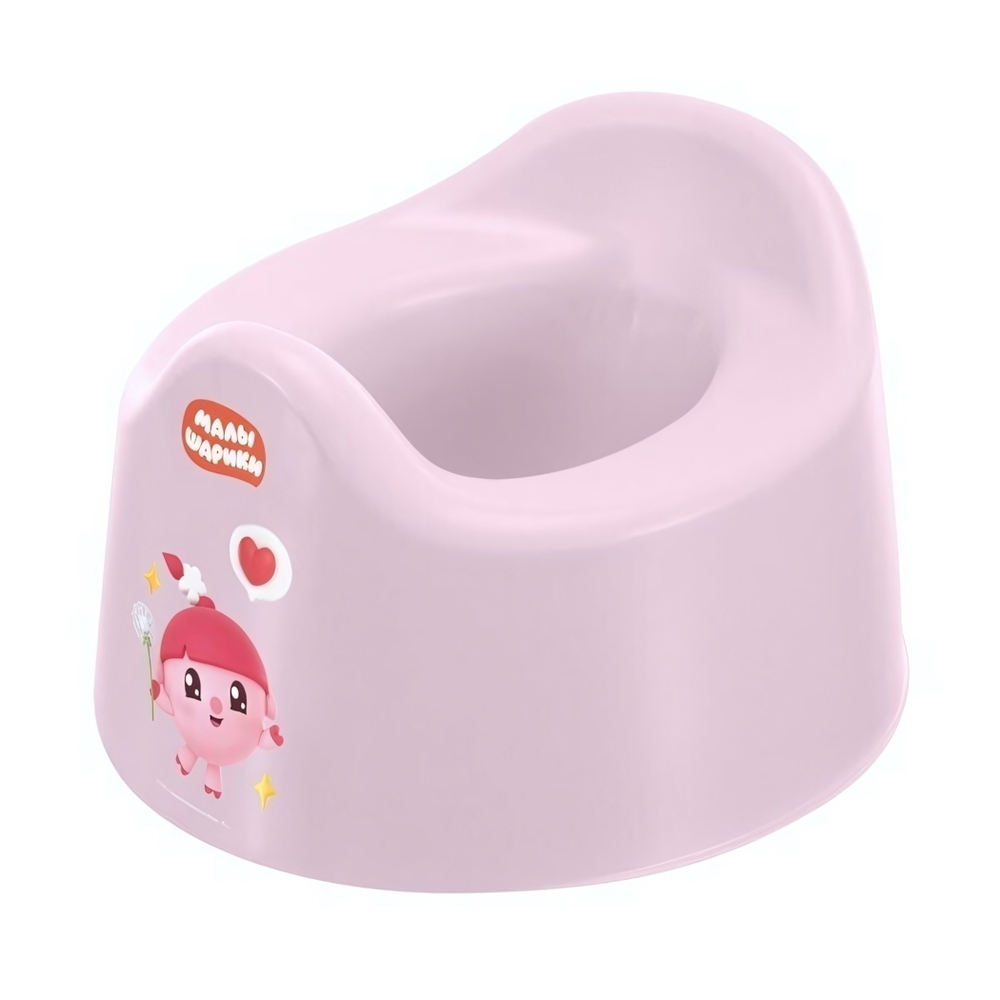 Горшок детский с декором "малышарики" 275х254х170 мм (розовый)