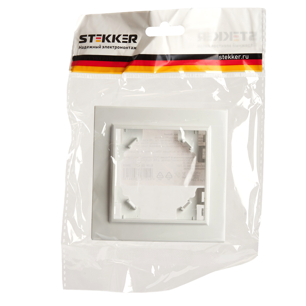 Рамка 1-местная STEKKER, PFR00-9001-01, серия Эрна, белый 39623