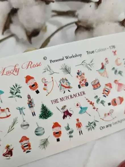 Lucky Rose Слайдеры наклейки для длинных ногтей 176