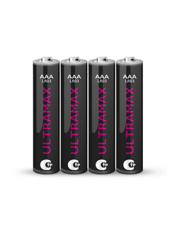 Элемент питания алкалиновый AAA/LR03 1.5В ULTRAMAX LR03UM-B4 BL-4 (уп.4шт) ФАZА 5043084
