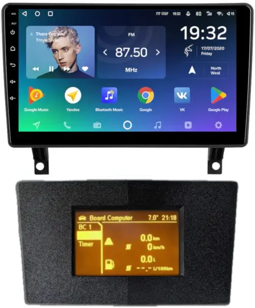 Магнитола для Opel Antara 2006-2015 (перенос БК вниз, черная) - Teyes CC2 PLUS монитор 9" QLED, Android 10, Быстрая, SIM-слот