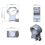 Кольца Vector Optics D30мм высокие H35mm на винтах (XASR-3003P)