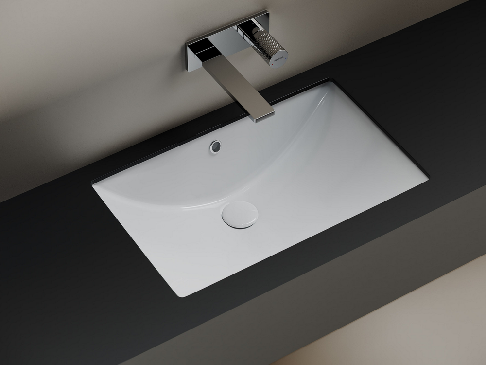 Раковина встраиваемая снизу CERAMICANOVA Era прямоугольной формы с отверстием слива- перелива 600x390x190 мм цвет белый арт. CN6082