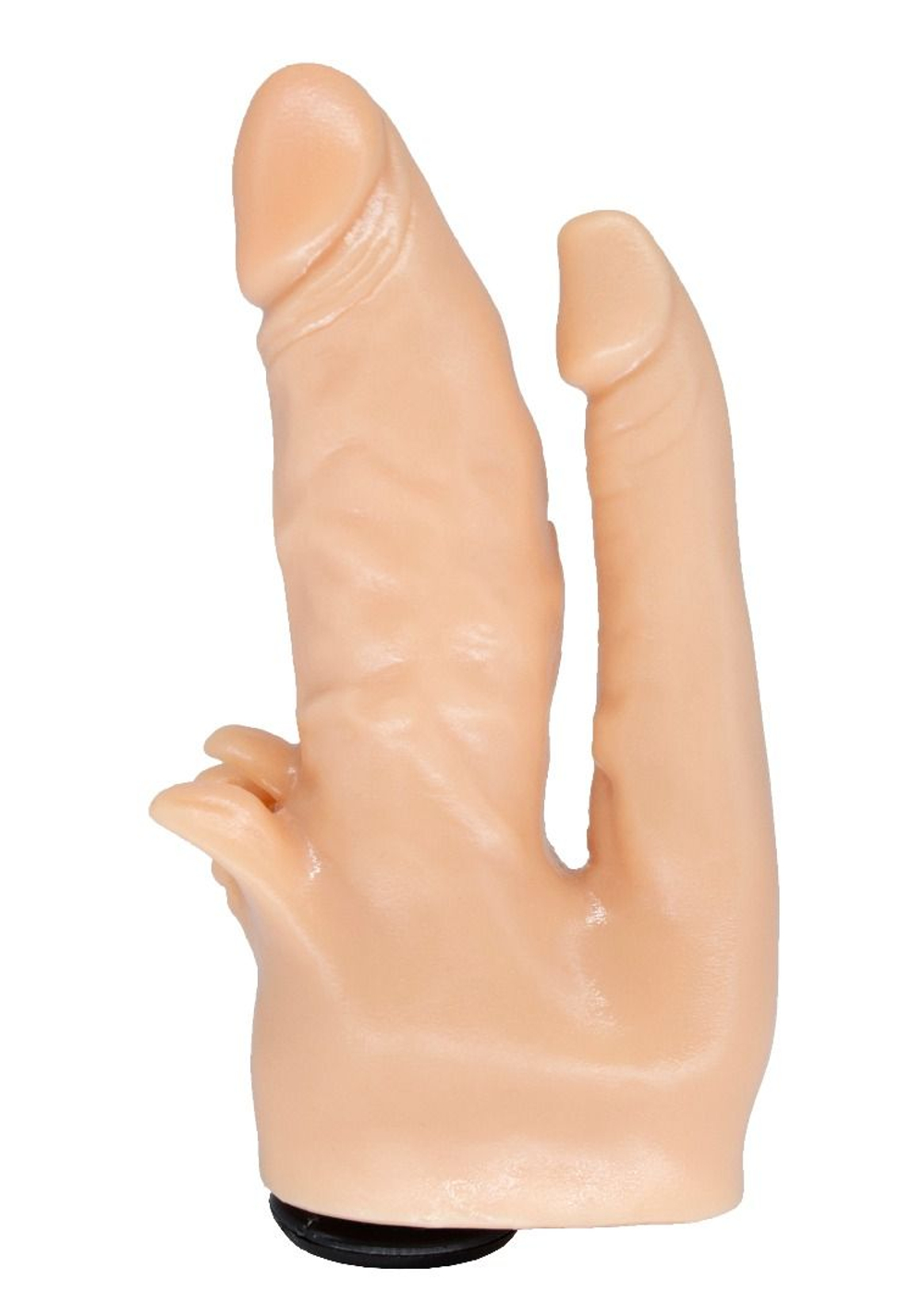 Телесная анально-вагинальная насадка Harness - 18 см. (Цвет: телесный)