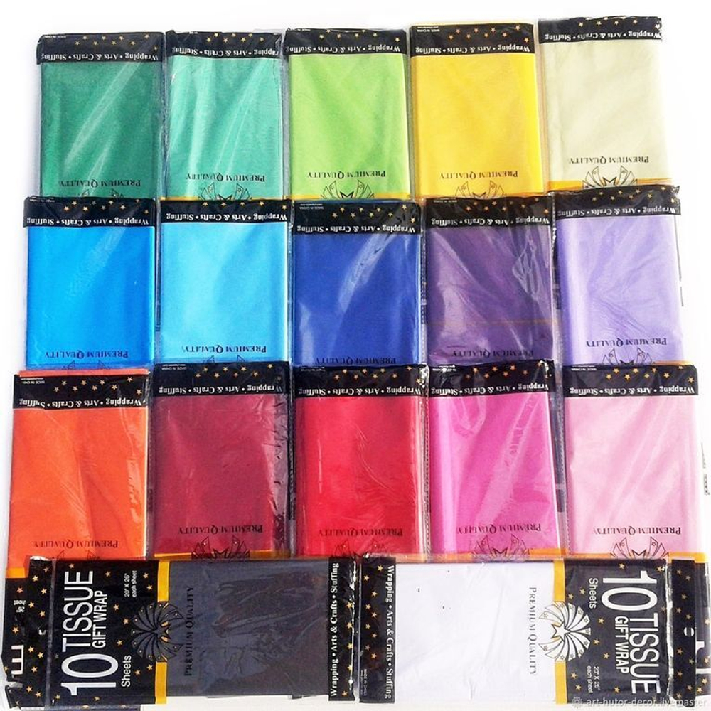 Бумага упаковочная тишью, Серебряная 50х66 см (10 листов)