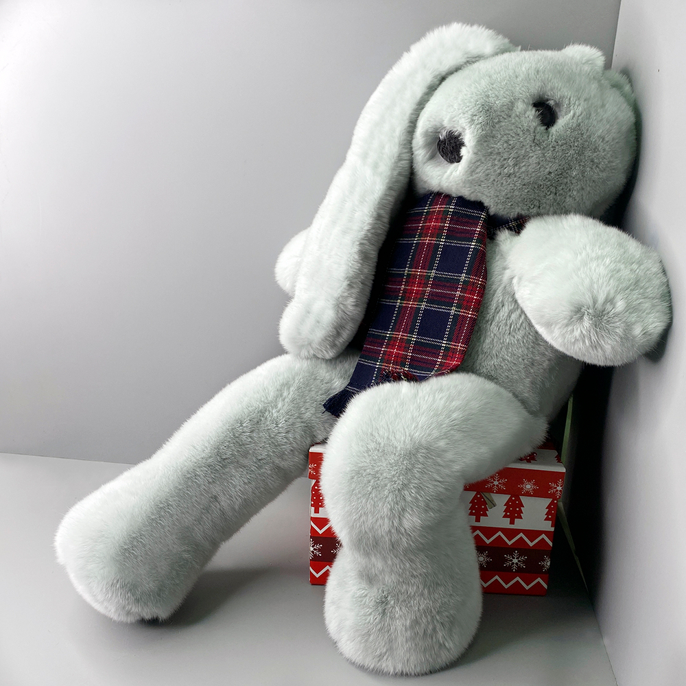 Игрушка кролик - из меха кролика с длинными ногами | МЯТА