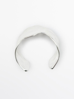 Massimo Dutti Широкий браслет асимметричной формы, серебряный