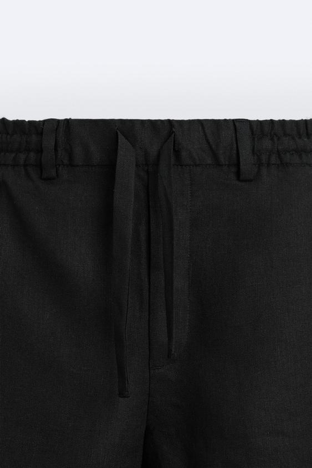 ZARA ШОРТЫ ИЗ 100% ЛЬНА, ЧЕРНЫЙ