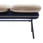 Банкетка pea, велюр, бежевая/темно-синяя