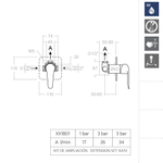 Встраиваемый смеситель для душа на 1 выход YPSILON PLUS 641801S
