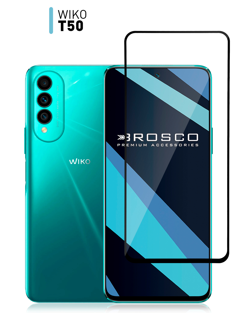 Защитное стекло ROSCO для Wiko T50 (арт. WIKO-T50-FSP-GLASS-BLACK )