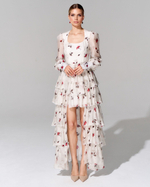 Платье длины мини из 100% шелка