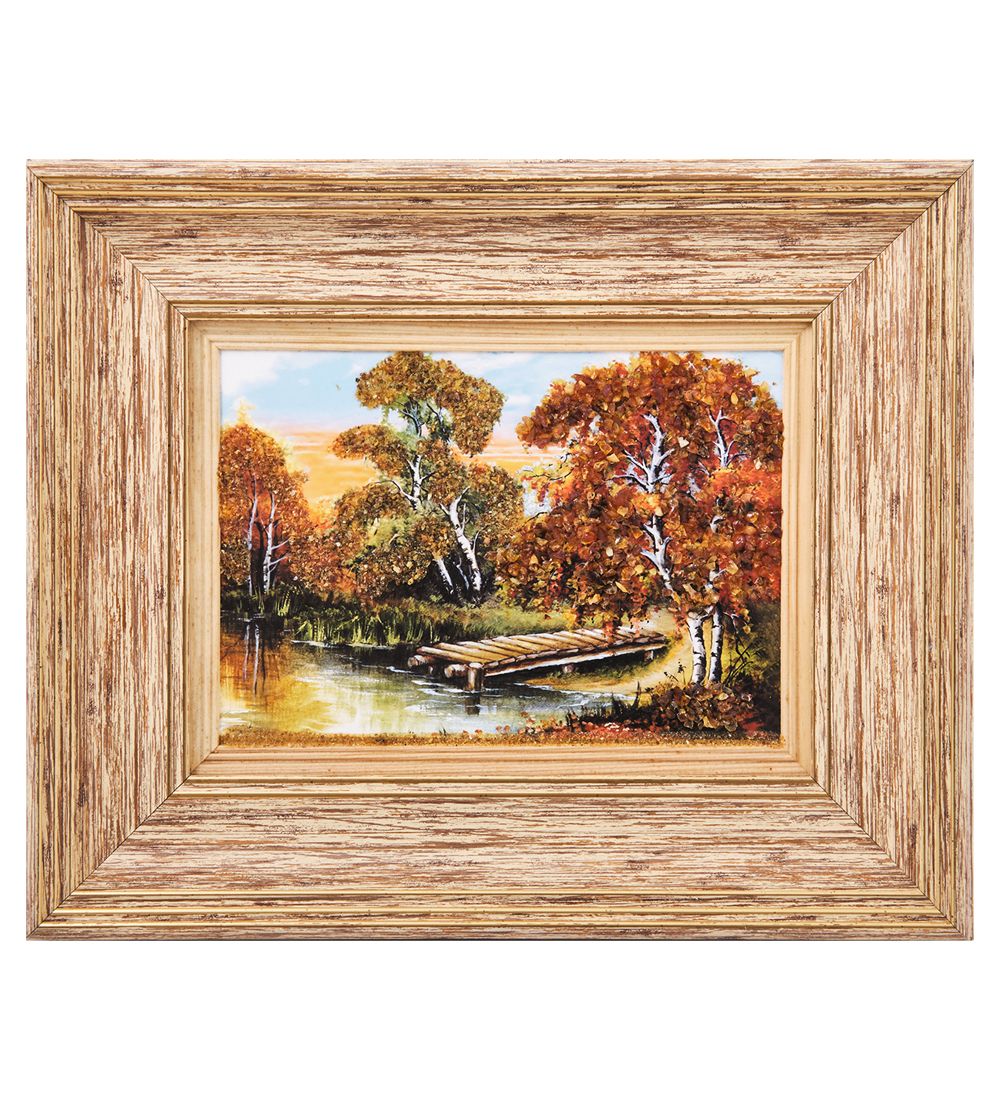 AMB-03/44 Картина «Красота природы» (с янтарной крошкой) H-32см