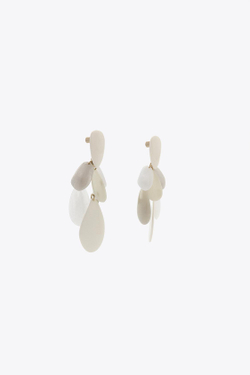 ZARA СЕРЬГИ ИЗ СМОЛЫ, ЭКРЮ