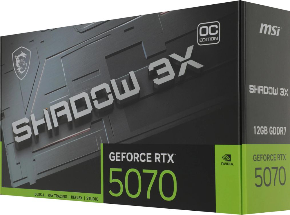 Видеокарта MSI NVIDIA  GeForce RTX 5070 RTX 5070 12G SHADOW 3X OC 12ГБ Shadow 3X, GDDR7, OC,  Ret