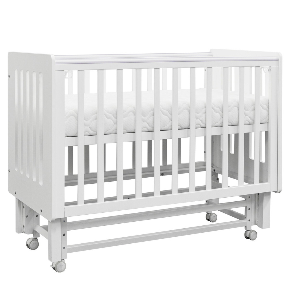 Кровать Antemi Mari 120х60 с маятником Ник 14 б/б Белый + НиК 15 б Белый