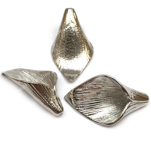 Шапочки для бусин "Кала" 30х16 мм, родий