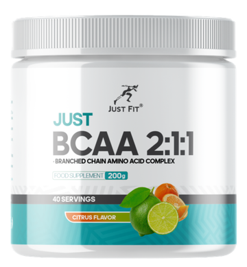 BCAA Just Fit BCAA 2:1:1 200 grams , Аминокислоты BCAA Цитрус !!!Срок 13.08.2025