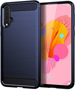 Чехол для Huawei Nova 5 (Nova 5 Pro) цвет Blue (синий), серия Carbon от Caseport