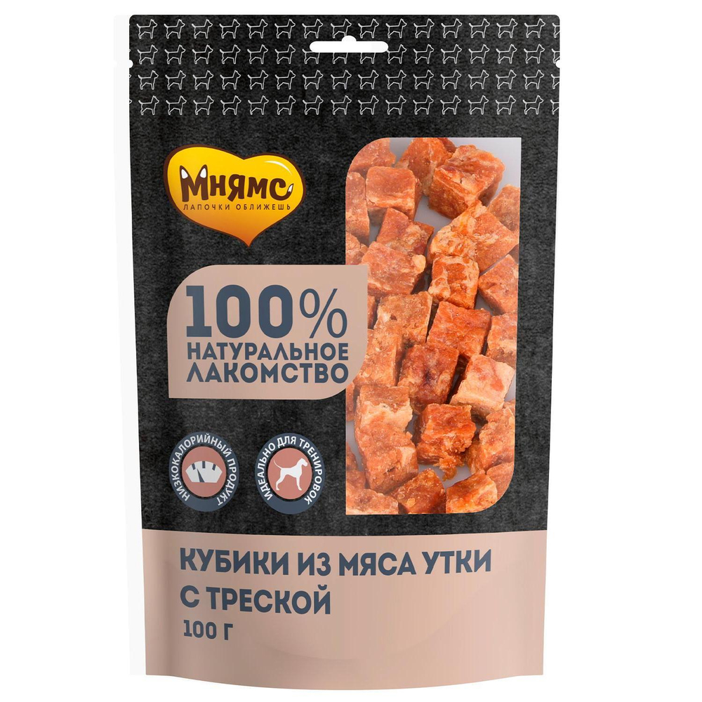 Лакомство для собак Мнямс, 110 г, утка, треска