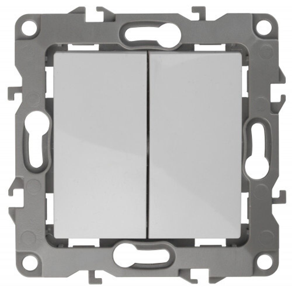 12-1104-01 ЭРА Выключатель двойной, 10АХ-250В, IP20, Эра12, белый