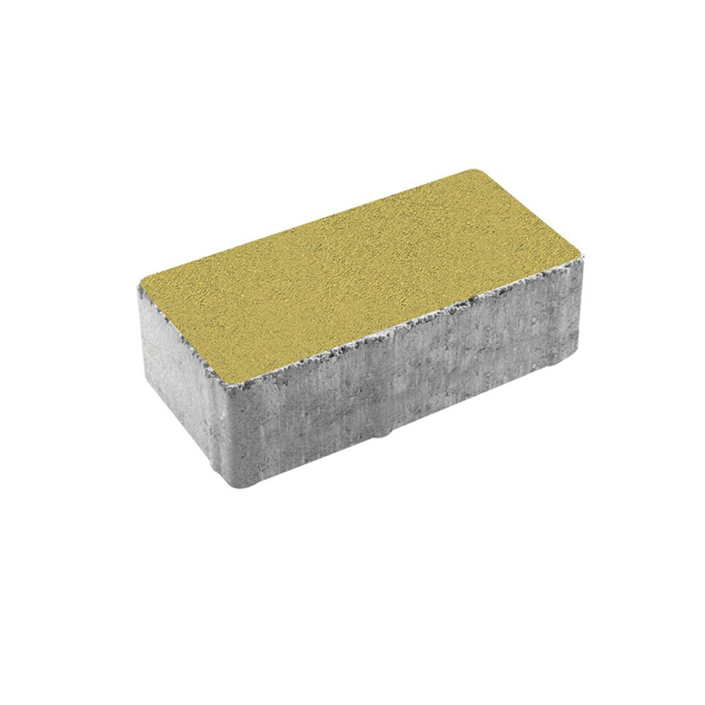 Тротуарная плитка ПРЯМОУГОЛЬНИК 200x100 мм - Стандарт Желтый