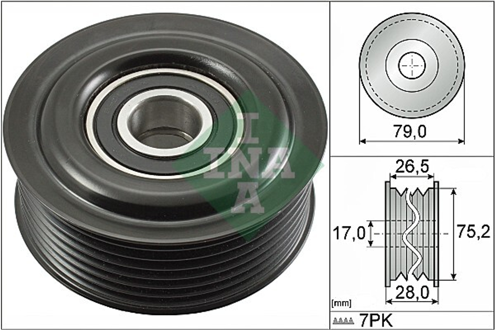 INA - 532060910-INA - Deflection/Guide Pulley, V-ribbed belt