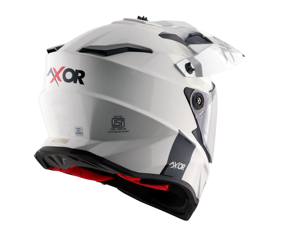 Шлем AXOR X-CROSS DUAL VISOR SC, с визором, цвет белый (S)