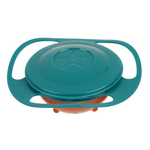 1886870 Миска детская «Тарелка-неваляшка», цвет зелёный/оранжевый с крышкой