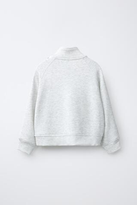ZARA ТОЛСТОВКА НА МОЛНИИ В СПОРТИВНОМ СТИЛЕ, СЕРЫЙ МЕЛАНЖ