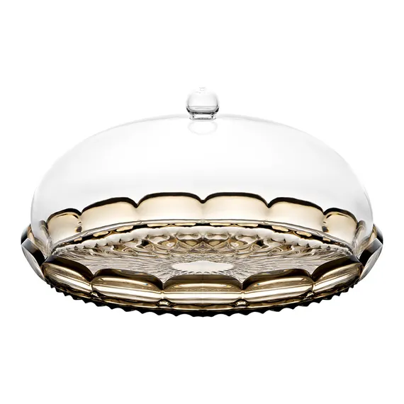 Блюдо сервировочное с крышкой vanity, D30 см, коричневое