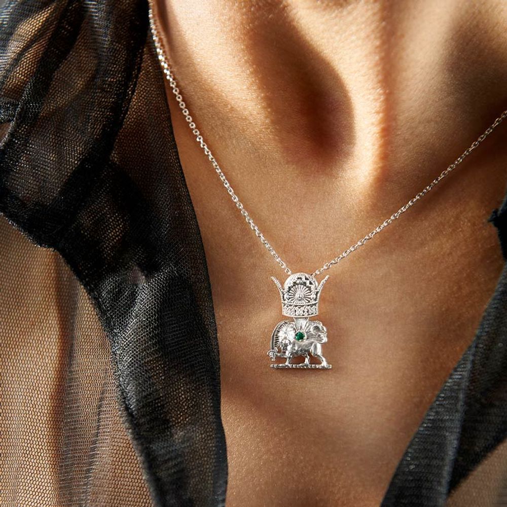 Серебряный кулон иранский лев и солнце Arte Doran Шир-о Хоршид 20220287 Иран