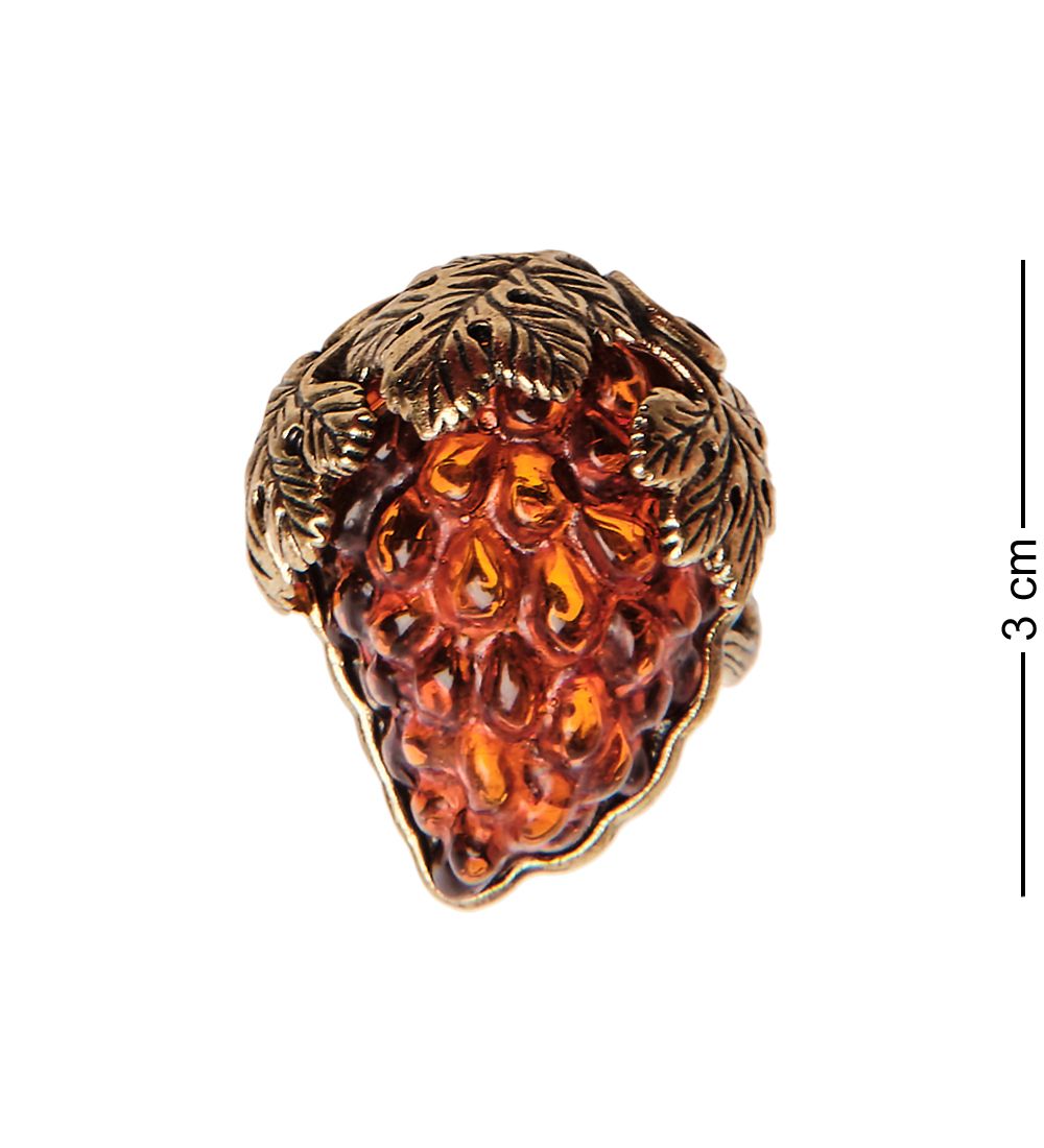 AM-2662 Кольцо «Виноград» (латунь, янтарь)