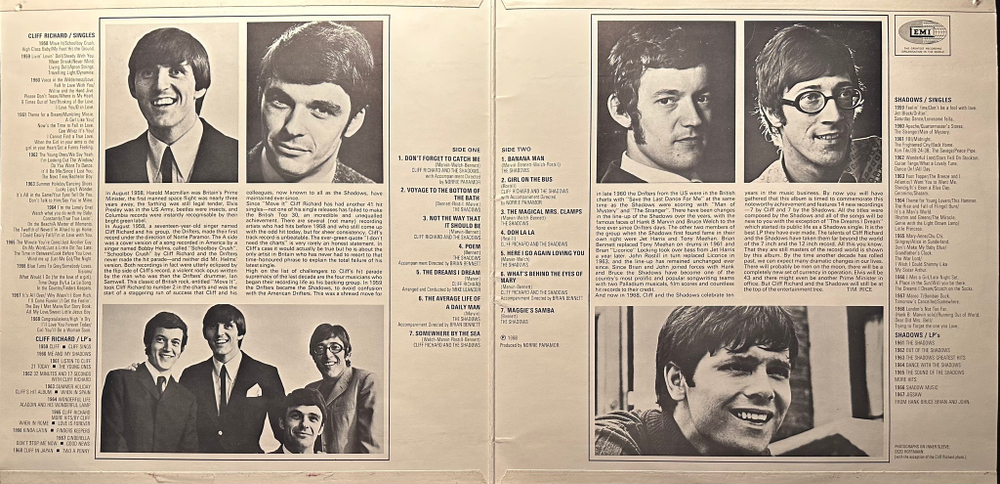 Cliff Richard & The Shadows - Established 1958 (Англия 1968г.)