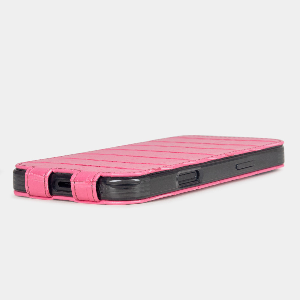 Чехол iPhone 16 Pro Max натуральная кожа аллигатора, розового цвета