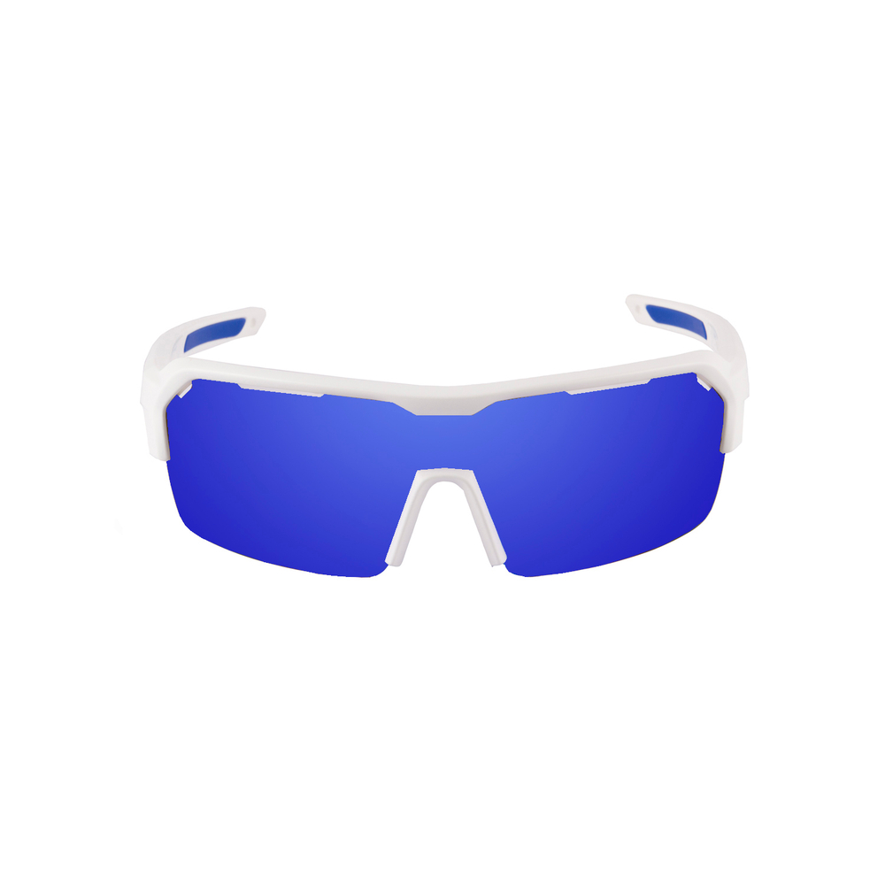 нетонущие очки Race Белые Матовые Зеркально-синие линзы. Вид спереди