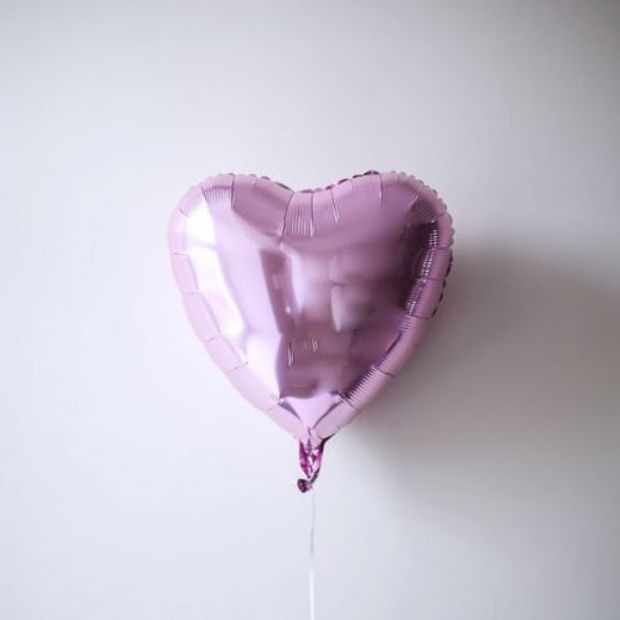 AN Шар сердце 18" / 46 см Пастель Лаванда (БГ-15)