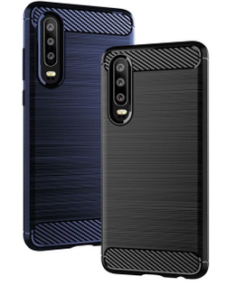 Чехол для Huawei P30 цвет Blue (синий), серия Carbon от Caseport