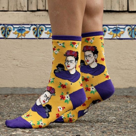 Носки "Фрида Кало - Я рисую себя", р-р 38-44 (желтый, синий)