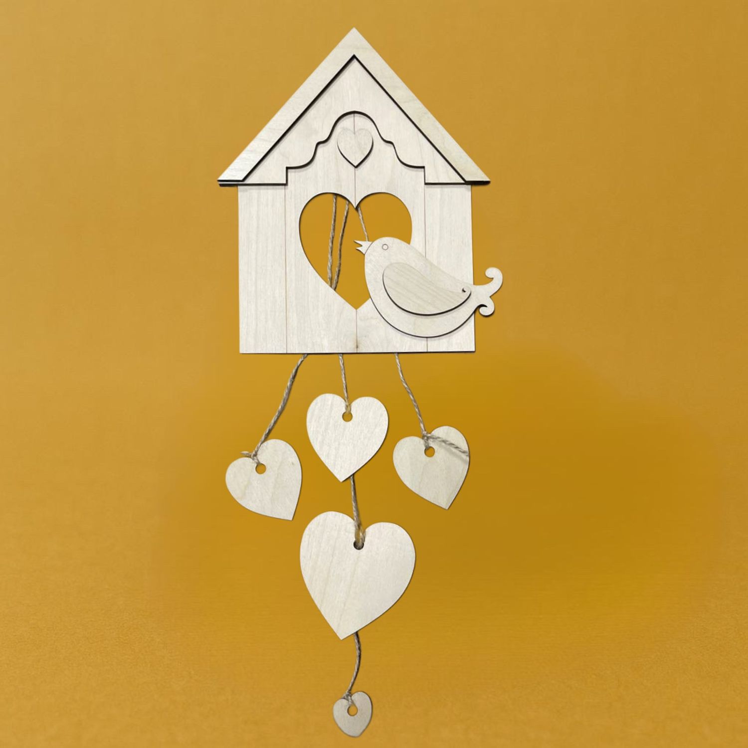 Домик с птичкой, 20*17,5см фанера