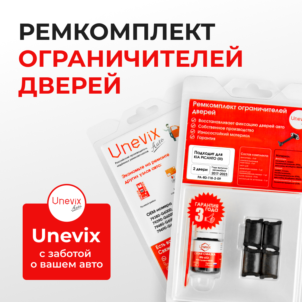 Ремкомплект ограничителей дверей KIA Picanto (III) JA (2 двери, тип 18) 2017-2023