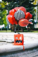 Шар (18"/46 см) Круг, В полоску, Черный/Белый