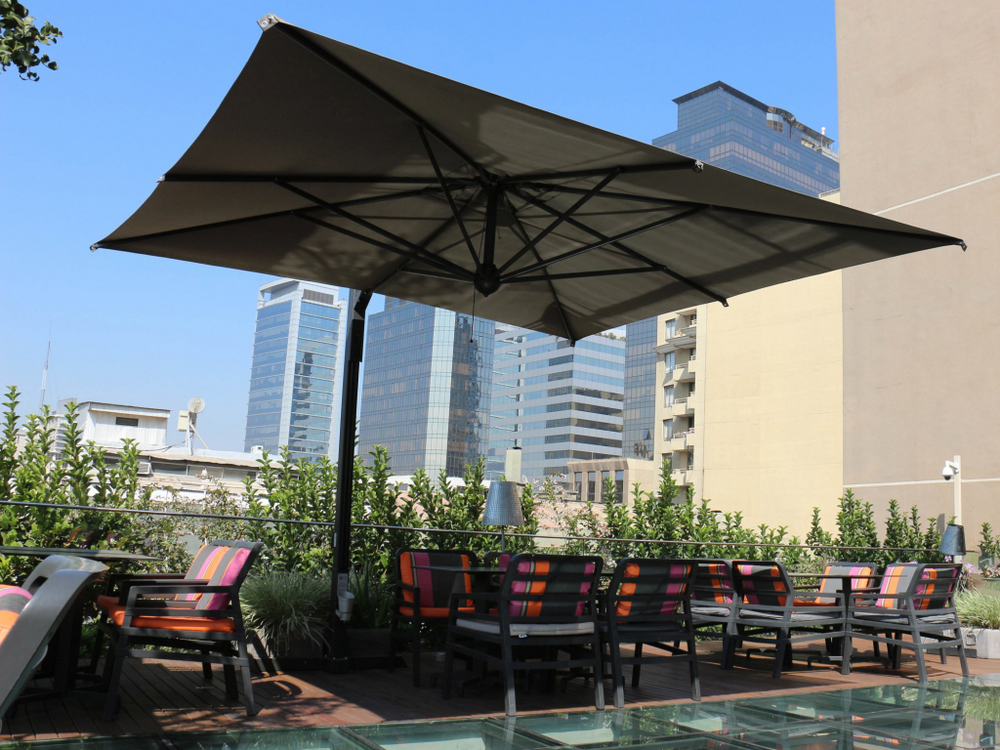 Зонт профессиональный 3х3 м Scolaro Galileo Dark, антрацит, серо-коричневый