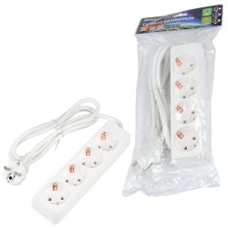 S-GCU4-1.5 WHITE Удлинитель серии Ultra. шнур 1.5м.. 4 гнезда. 16A. с-з. Белый. TM Uniel