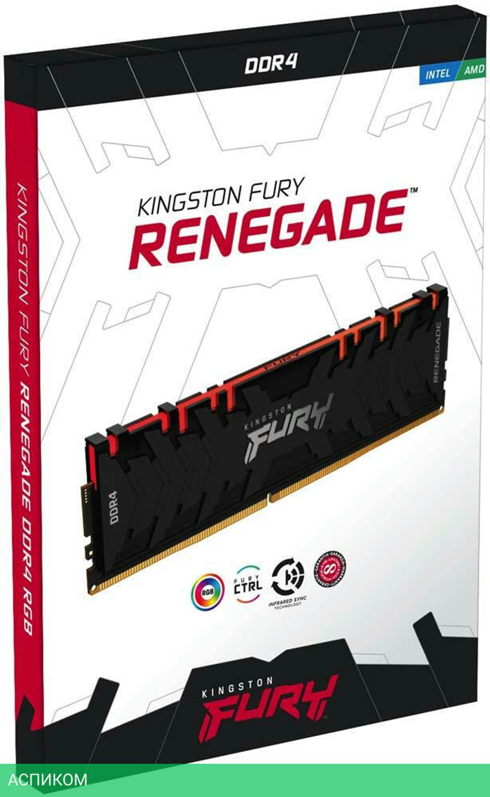 Оперативная память Kingston Fury Renegade RGB RTL Gaming DDR4 4x8GB (KF436C16RBAK4/32)