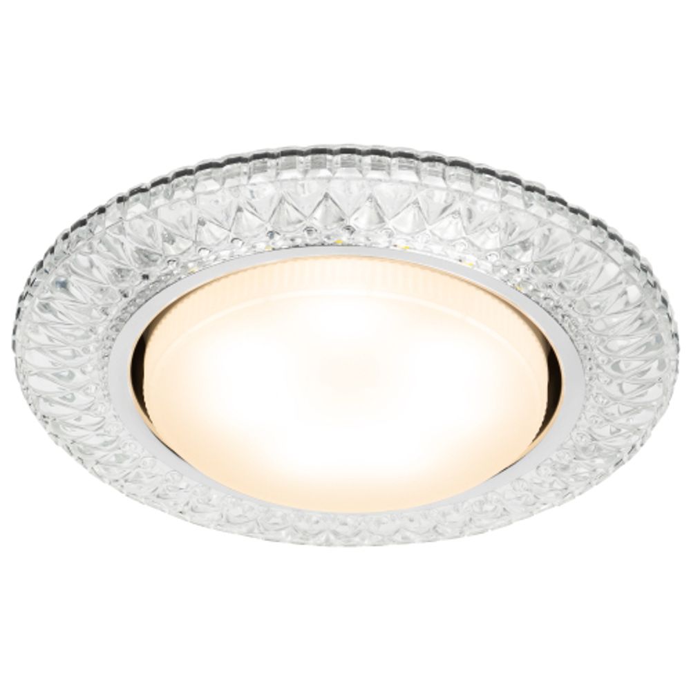 Светильник встраиваемый cо светодиодной подсветкой ЭРА DK LD23 SL/WH под лампу GX53 прозрачный