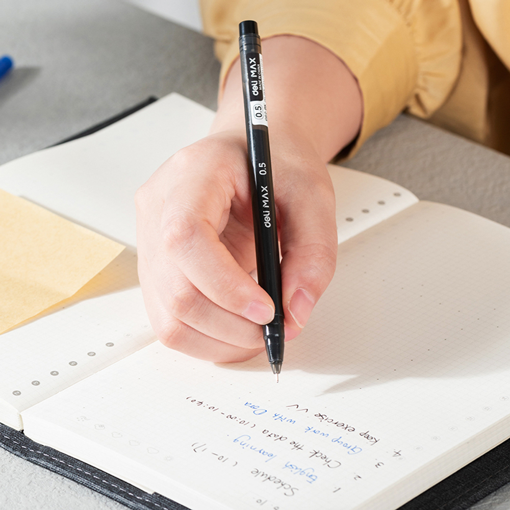 Ручка гелевая DELI "Max" 0,5 мм, черная