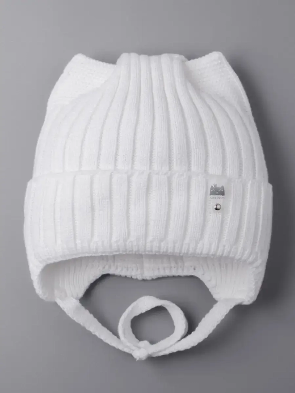 Шапка для девочки с ушками осенняя