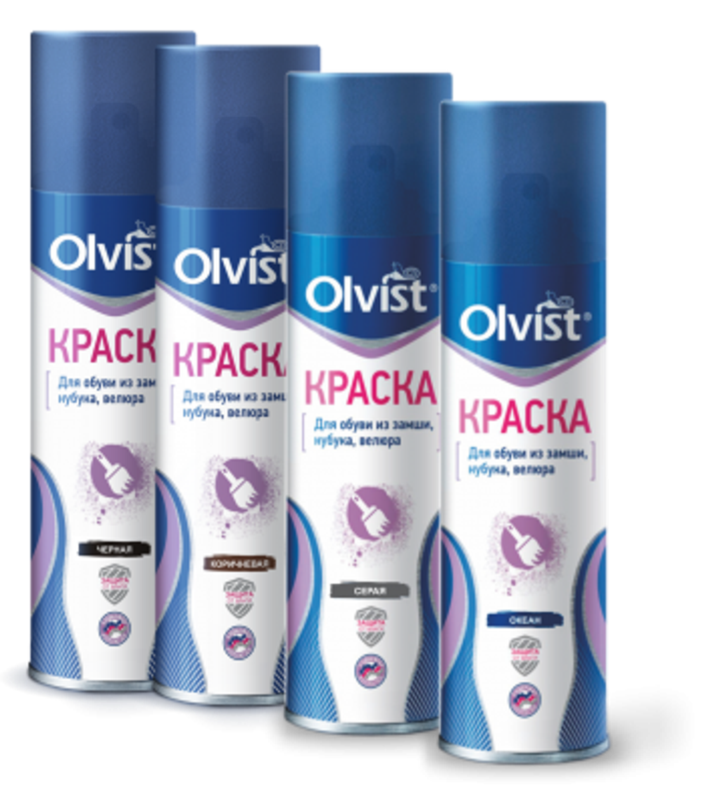 Olvist Краска для замшевой кожи, нубука, велюра КОРИЧНЕВАЯ 250мл